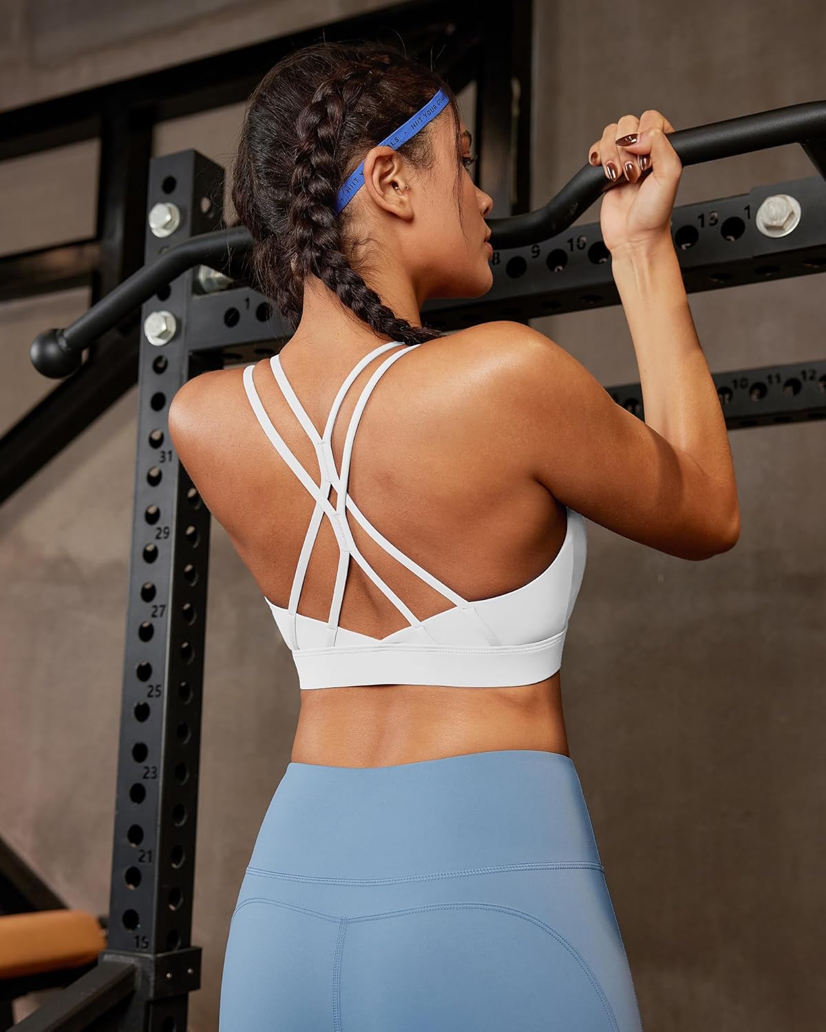 RUNNING GIRL Sports Bras for Women,Strappy Crisscross Back Padded Low Impact Running Sports Bra with Removable Cups - Image 8