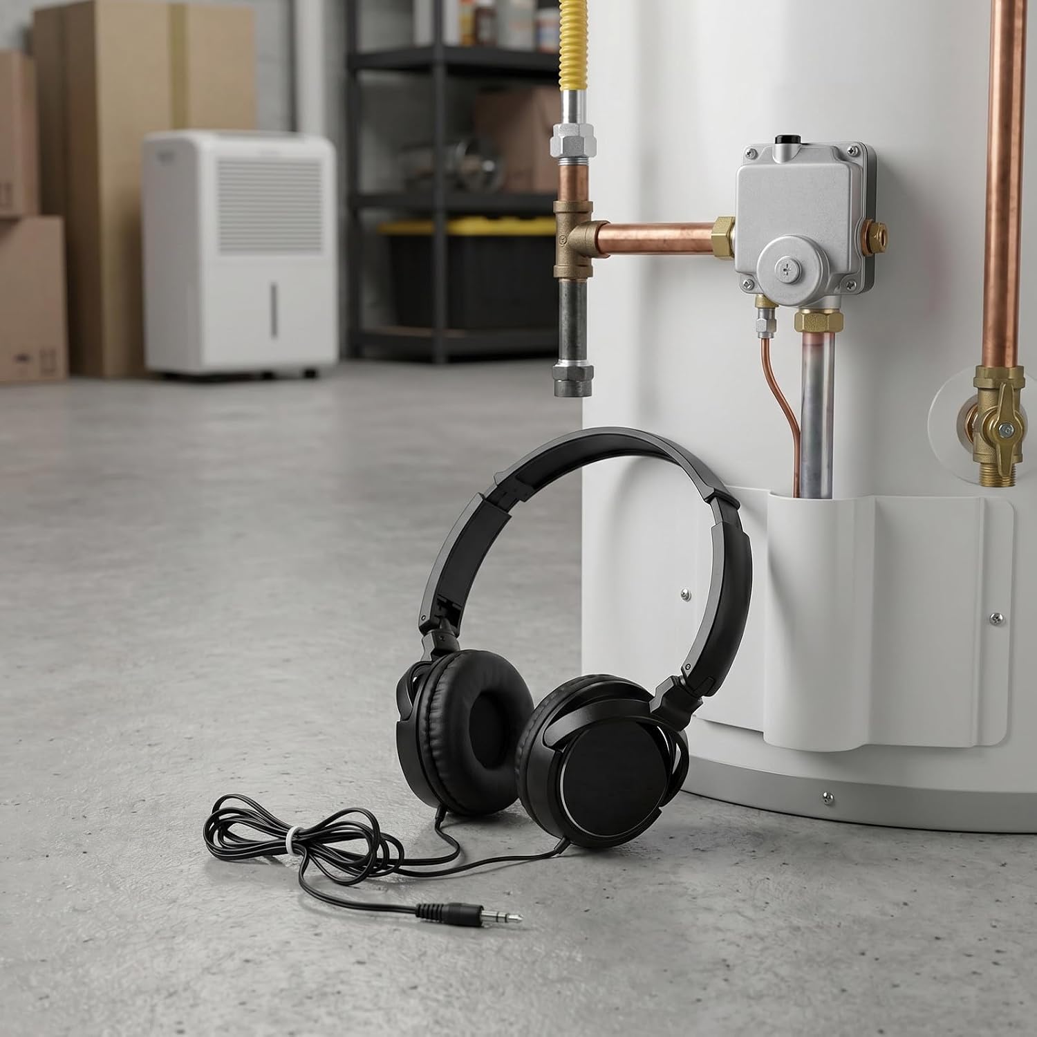 Water Leak Detector Sensor for Plumbing Leak Detection Tools with Enhanced Audio and Wear-Resistant Plastic Material, Includes Headphone for Indoor Home Use on Heating Systems
