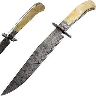 Old Ram Handmade Heavy Duty Real Damascus Steel Fixed Blade Hunting Knife