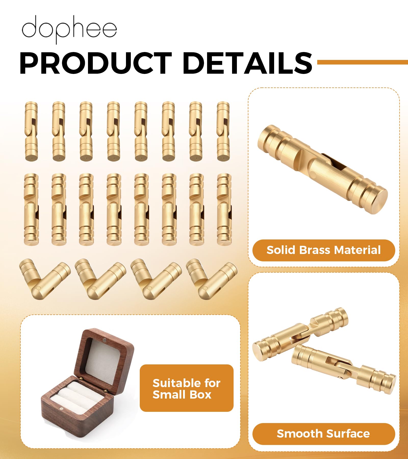 Small Brass Barrel Hinges - DIY Box Hinges -3