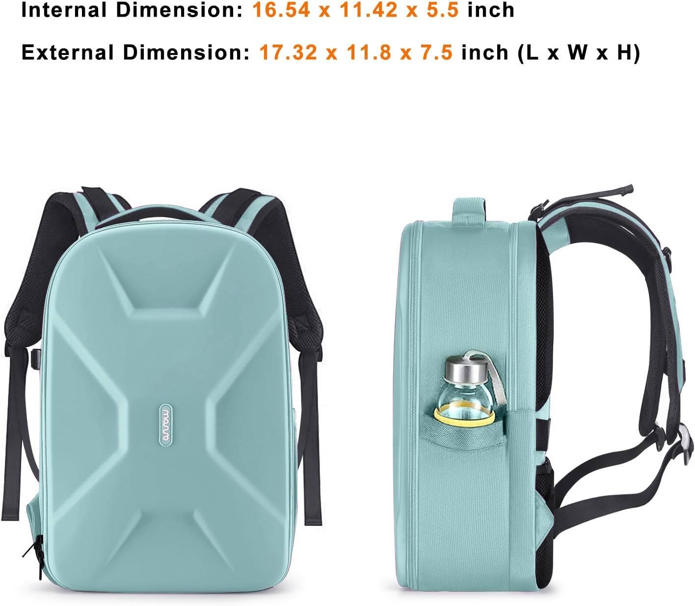 MOSISO Camera Backpack, DSLR/SLR/Mirrorless Photography Camera Bag 15-16 inch Waterproof Hardshell Case with Tripod Holder&Laptop Compartment Compatible with Canon/Nikon/Sony, Aquamarine - Image 7