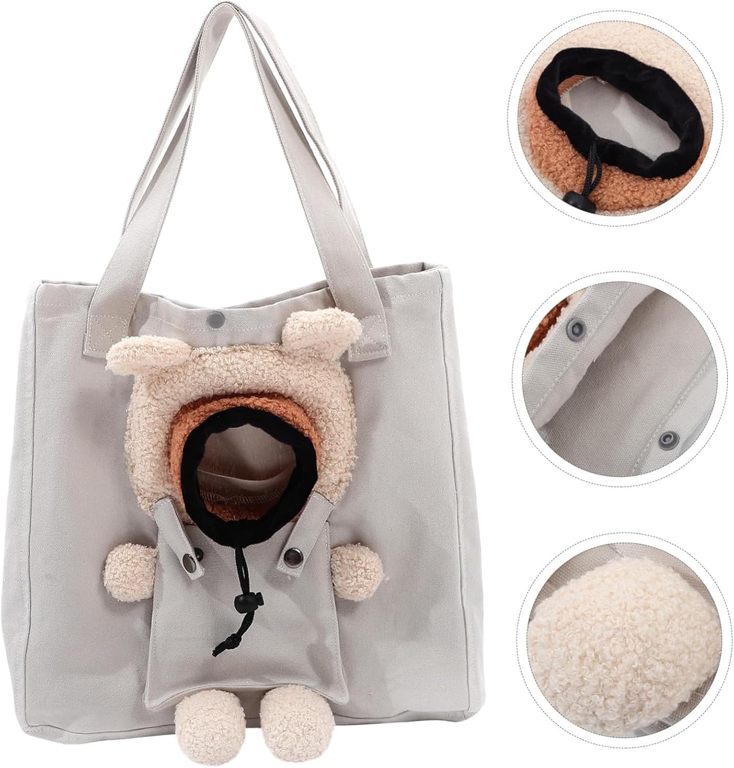 Cat Carrier Purse Cute Large Canvas Portable Breathable Purse | Dog Tote Bag Carrier for Travel Vet Visit Outdoor Grooming Daily Car Airplane Airport Outing Shopping Taxi Public Urban