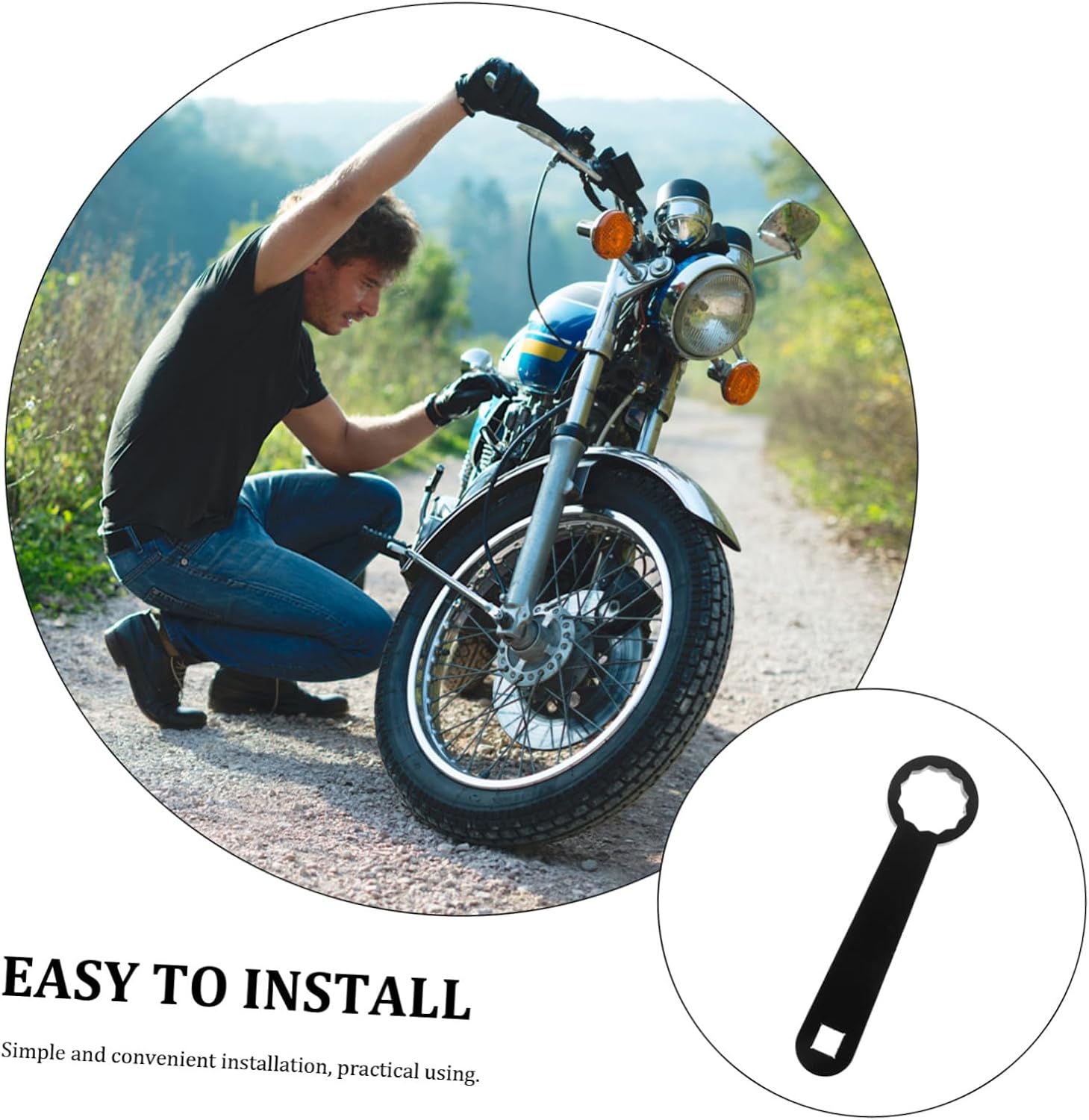 36mm Motorcycle Rear Axle Wrench Tool with Ergonomic Grip Steel Construction for Wheel Repair and Daily Care Compatible with Motorcycle Rear Wheel Axle