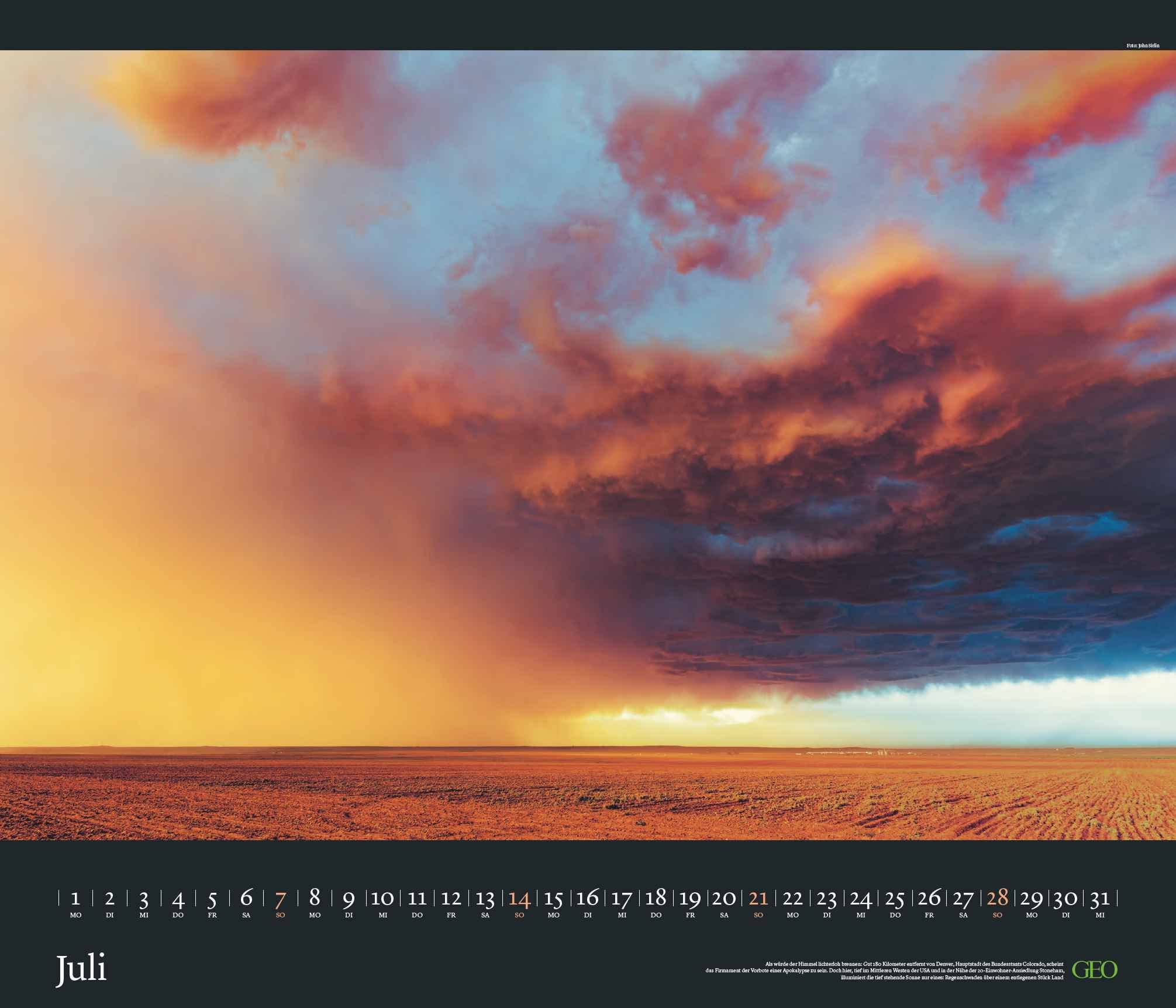 GEO Edition: Kräfte der Natur 2024 - Wand-Kalender - Poster-Kalender - 70x60, Mittel