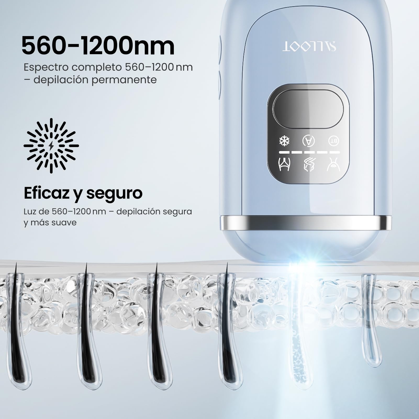 2026 Nuevo modelo Depiladora Laser para Mujer, Pulsos Duales 78W Potente 22J y Tecn IGBT, Depilación láser con Sapphire Ice 4 °C, Indolora, Eficaz, Permanente, Adecuado para bikinis y axilas