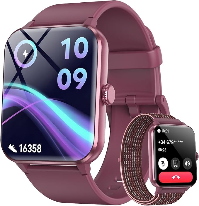 Blackview Smartwatch Mujer (Realizar/Recibir Llamadas), 1.85" Reloj Inteligente Mujer - Pulsómetro/Oxímetro/Sueño, Whats