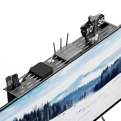 CABTE Adjustable Steel TV Top Shelf, Floating TV Stand, Universal