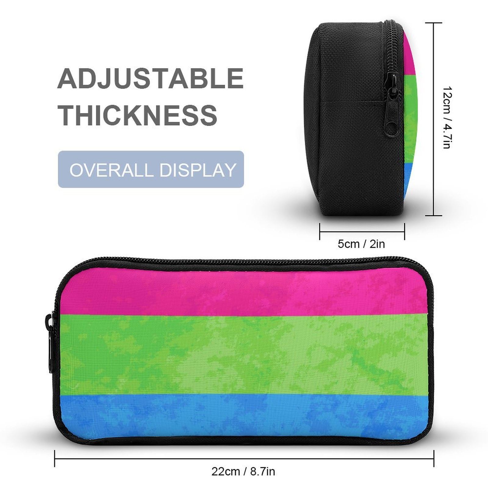 Ensemble sac à dos avec boîte à lunch, trousse de maquillage, sac à dos, drapeau de la fierté polysexuelle et sac de rangement