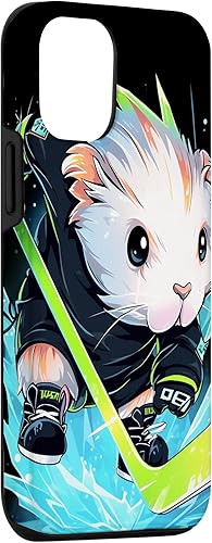 Miniatura 6 de iPhone 12 mini Guinea Pig Ice Hockey Player Hockey Stick Goalie Case