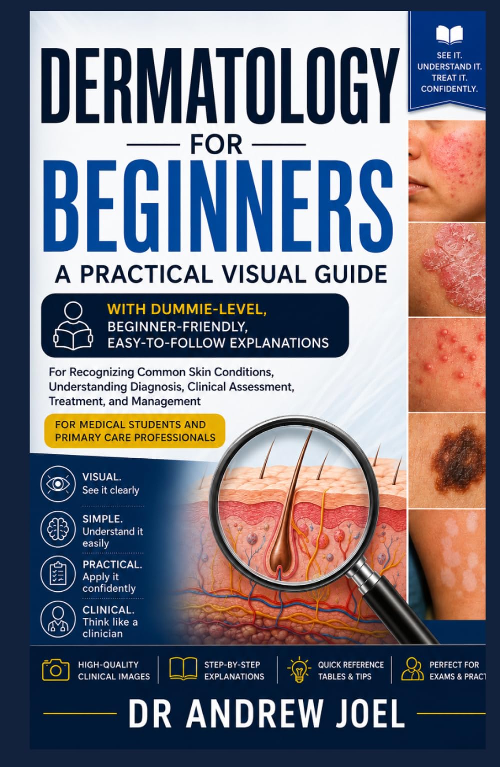 Dermatology For Beginners: A Beginner-Friendly, Dummies-Level Visual Guide to Recognizing, Diagnosing, and Treating Common Skin Conditions for Medical Students and Primary Care Professionals