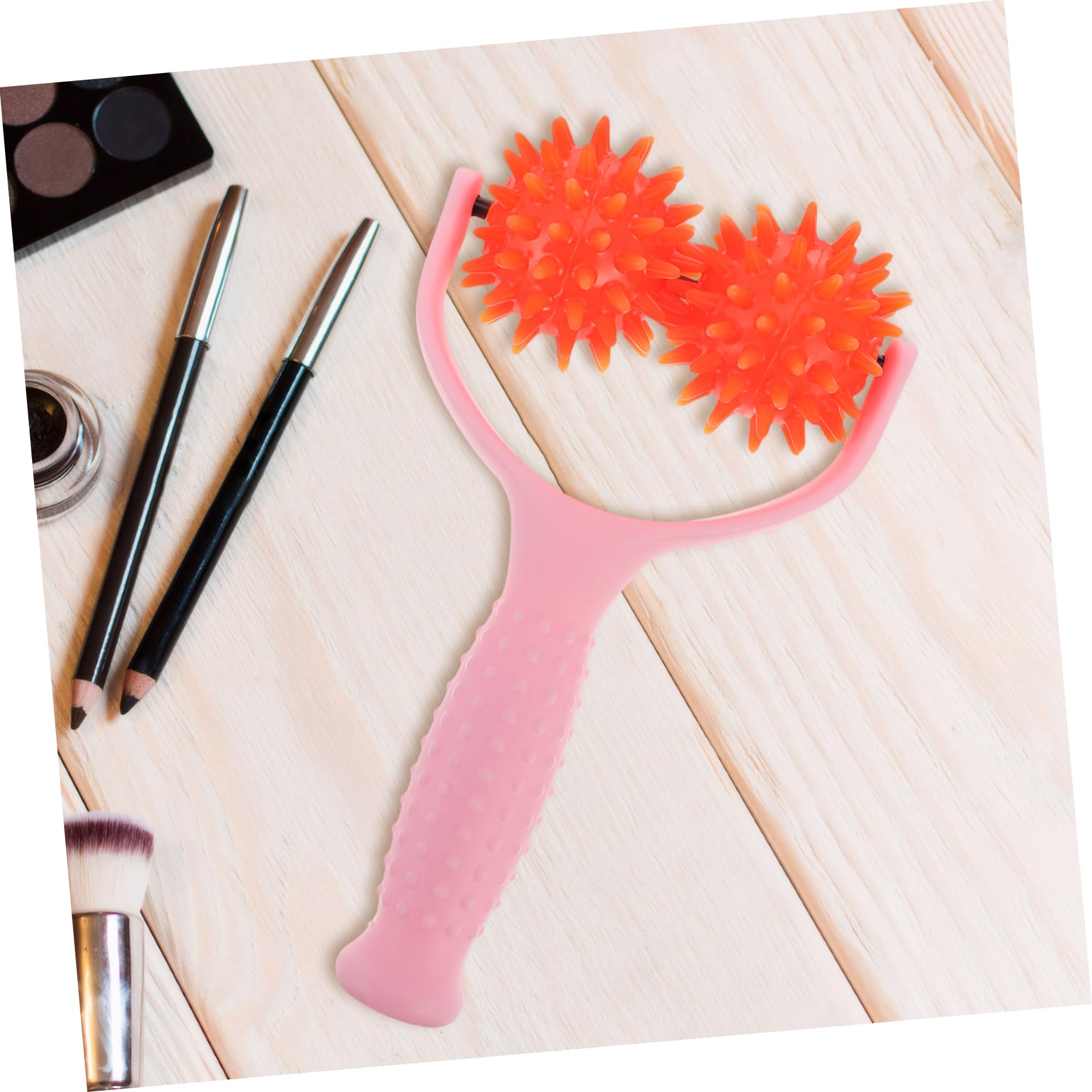 VALICLUD 2piezas Rodillo Masajeador Manual Para Relajación Muscular Herramienta De Masaje Ergonómica Para Hombros y Cuerpo Color Rosa