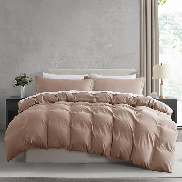 Nestl Twin Duvet Cover Set - Soft Double Brushed Khaki Duvet Cover Twin/Twin…