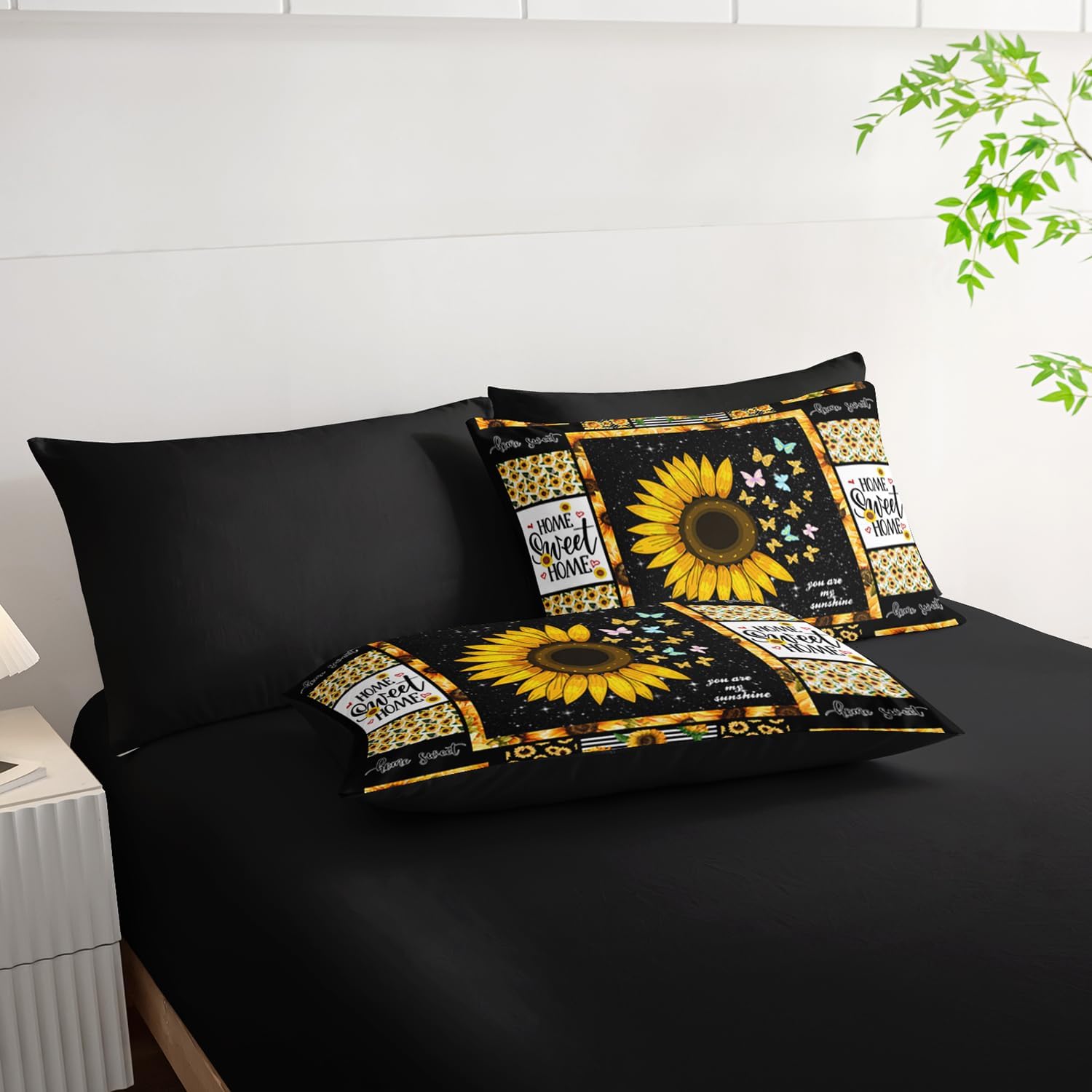 Sunflower Comforter Set 7 Piece Twin Size Bed in A Bag,Flowers Bedding for Room Decor,Soft Sunflower Bedding with Fitted Sheet,Flat Sheet, Pillowcases & Shams - Image 4