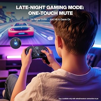 NYXI Master P1 Wireless PC Controller, Dual-Mode Triggers, Hall Effect Joystick, 1000Hz Polling Rate, Mute control, 6-Axis Gyro, Turbo, Lockable Back Buttons for PC/Switch/Switch 2/iOS/Android