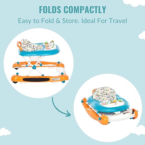 Miniatura 22 de Dream On Me Go-Getter - Andador de bebé y caminante detrás del caminante, altura del asiento ajustable, cómodo asiento acolchado, fácil de plegar,