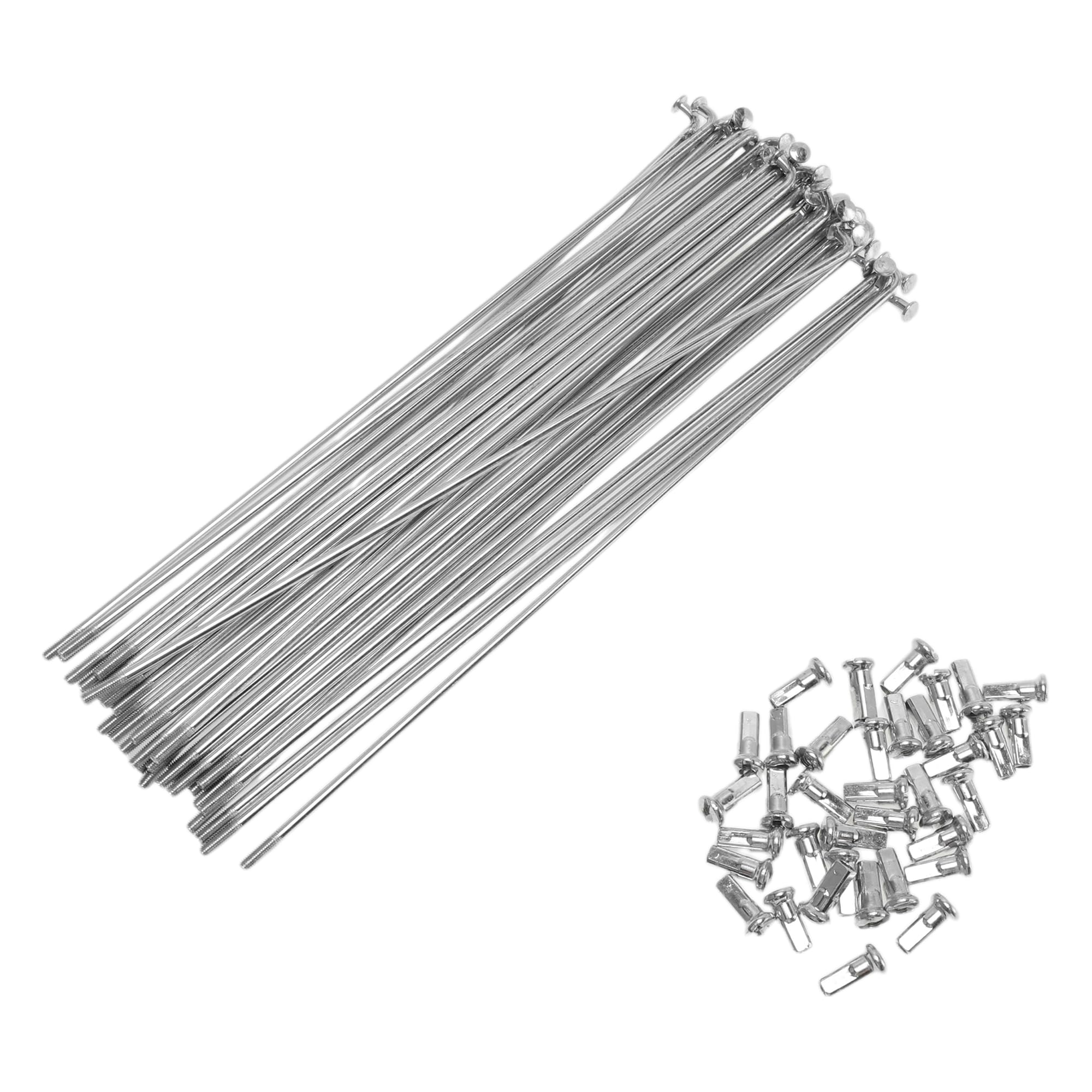 Motoforti 36 Set 12G Bicycle Spokes 183mm Bike Wheel Spokes 45 Steel Galvanized Silver Tone