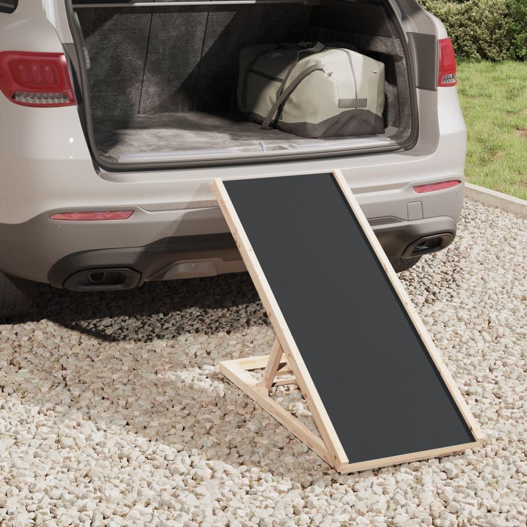 Rampa para perros de 100 x 40 cm de madera de abeto, altura ajustable, para perros y gatos, rampa plegable para coche con superficie antideslizante