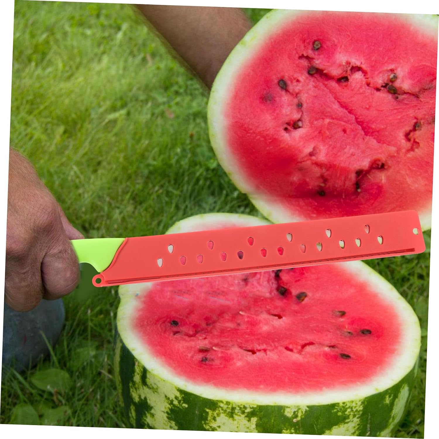 ABOOFAN Watermelon Cutter with Sleeve Long Serrated Knife Stainless Steel