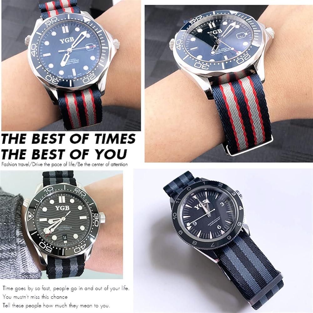 HBYLEE Cinturino Nato in nylon 20mm 21mm specifico per Omega Watch  Seamaster 007 Commander James Bond, morbido tessuto di tela (007 Blue  Red,21mm : Amazon.it: Moda