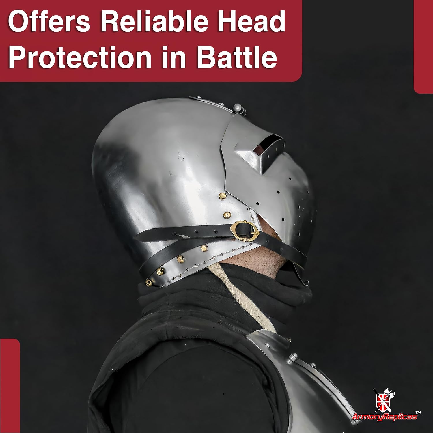 Armory Replicas™ Viking & Medieval Helmet Collection | 16–18 Gauge Steel with Leather Liner & Chainmail