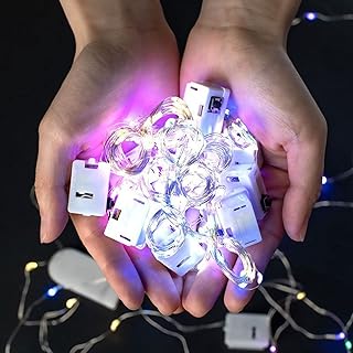 LED Fairy Lights Battery Operated 6 Pack;9.8Ft 30 LED Battery String Mini Lights Waterproof Wire Fairy Lights for Mason Jars Graduation Gifts DIY Wedding Party Holiday (warm white and multicolour)