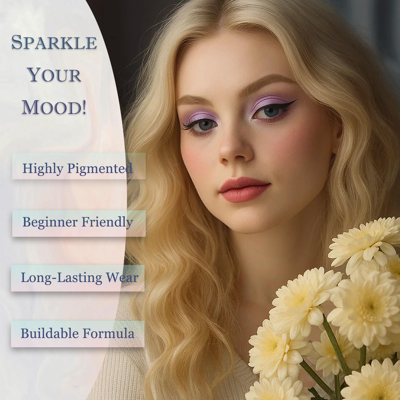 16-Color Pink Blue Purple Eyeshadow Palette for Women - Image 4