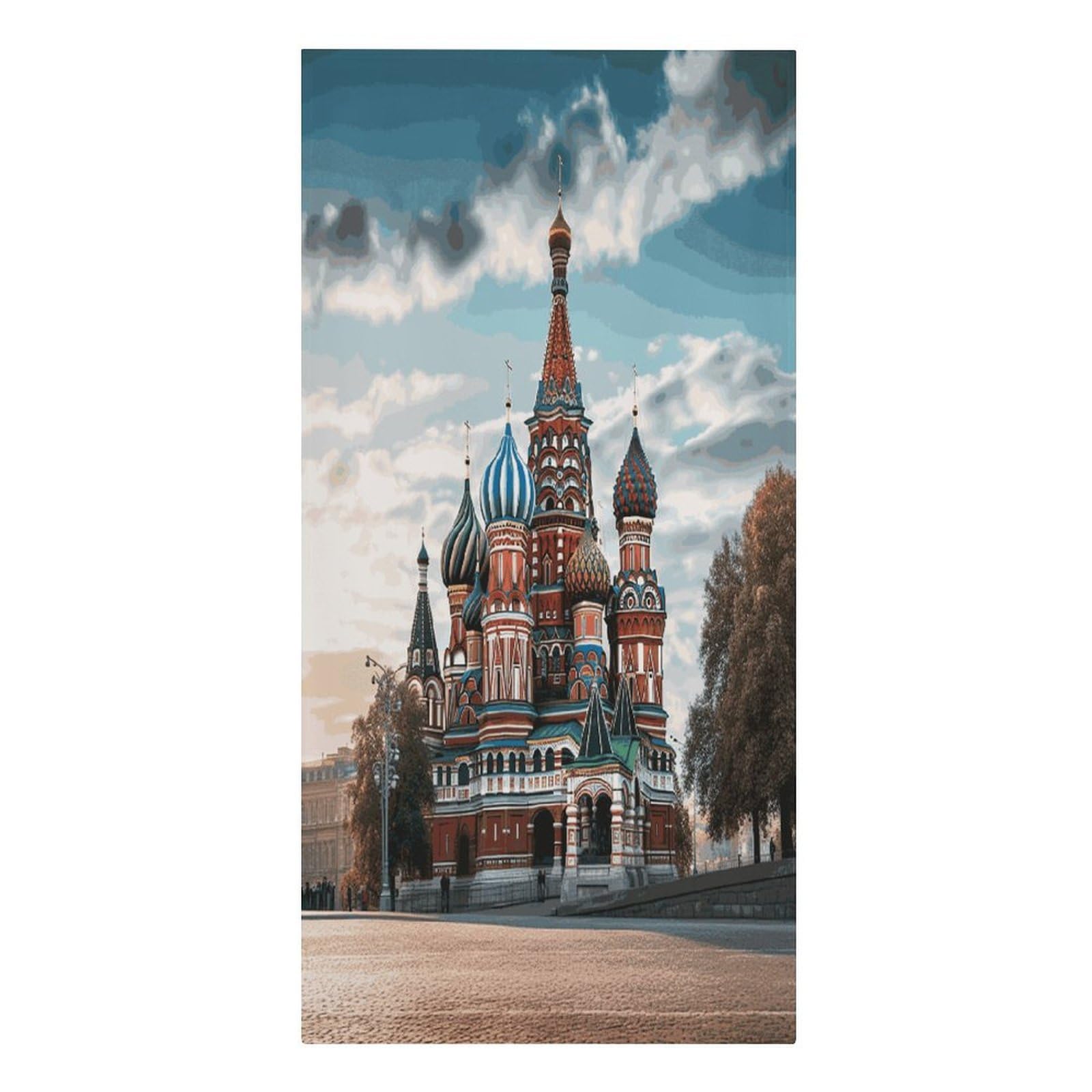 Adfgyerh Women's Style St Basil Cathedral Red Square In Moscow Microfiber Sand Free Towels Large Quick-Dry. Beach Towel For Swimming Pool Camping Beach .Beach Accessories， They Are Essential Accessories For Adults, A