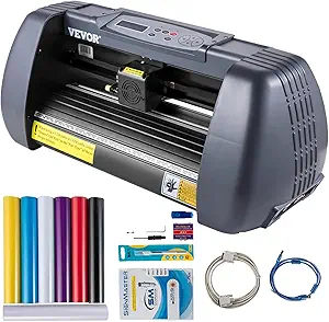 VEVOR Vinyl Cutter Machine, 375mm Vinyl Printer, Maximum Paper Feed 14 inch Plotter Printer with Adjustable Force and Speed Vinyl Cutting Machine for Sign Making Vinyl Plotter Cutter Machine