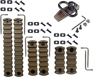 Gotical Combo of 5 Slots & 7 Slots Rail Picatinny Rail Section Adapter Super Value Pack with Set of ScrewsPicatinny Accessory Rail (TAN/FDE - Each Rail 2 PCS)