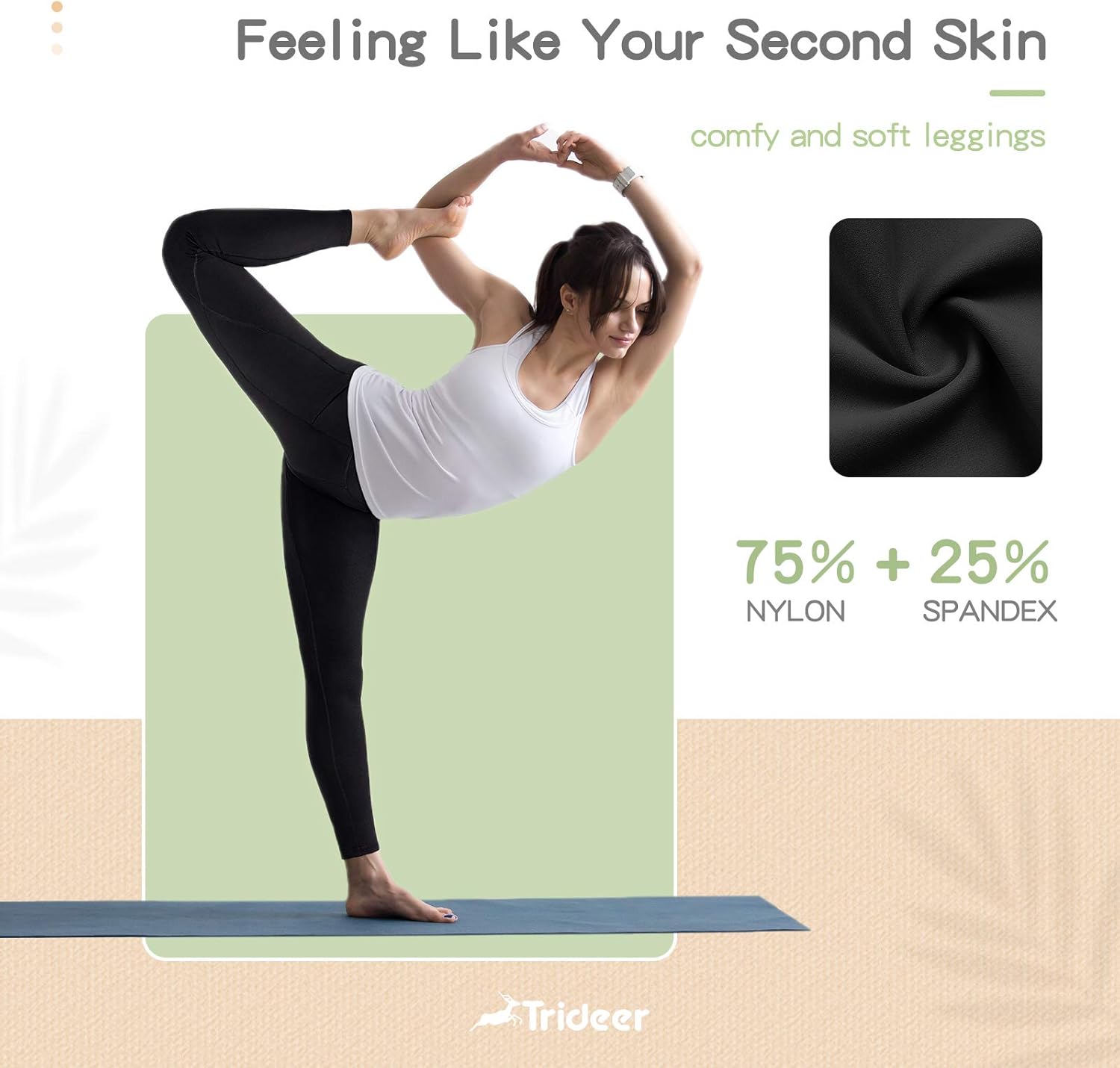 Trideer High Waisted Yoga Pants for Women, 7/8 Length Womens Workout Leggings with Pockets, Buttery Soft and Tummy Control: Clothing