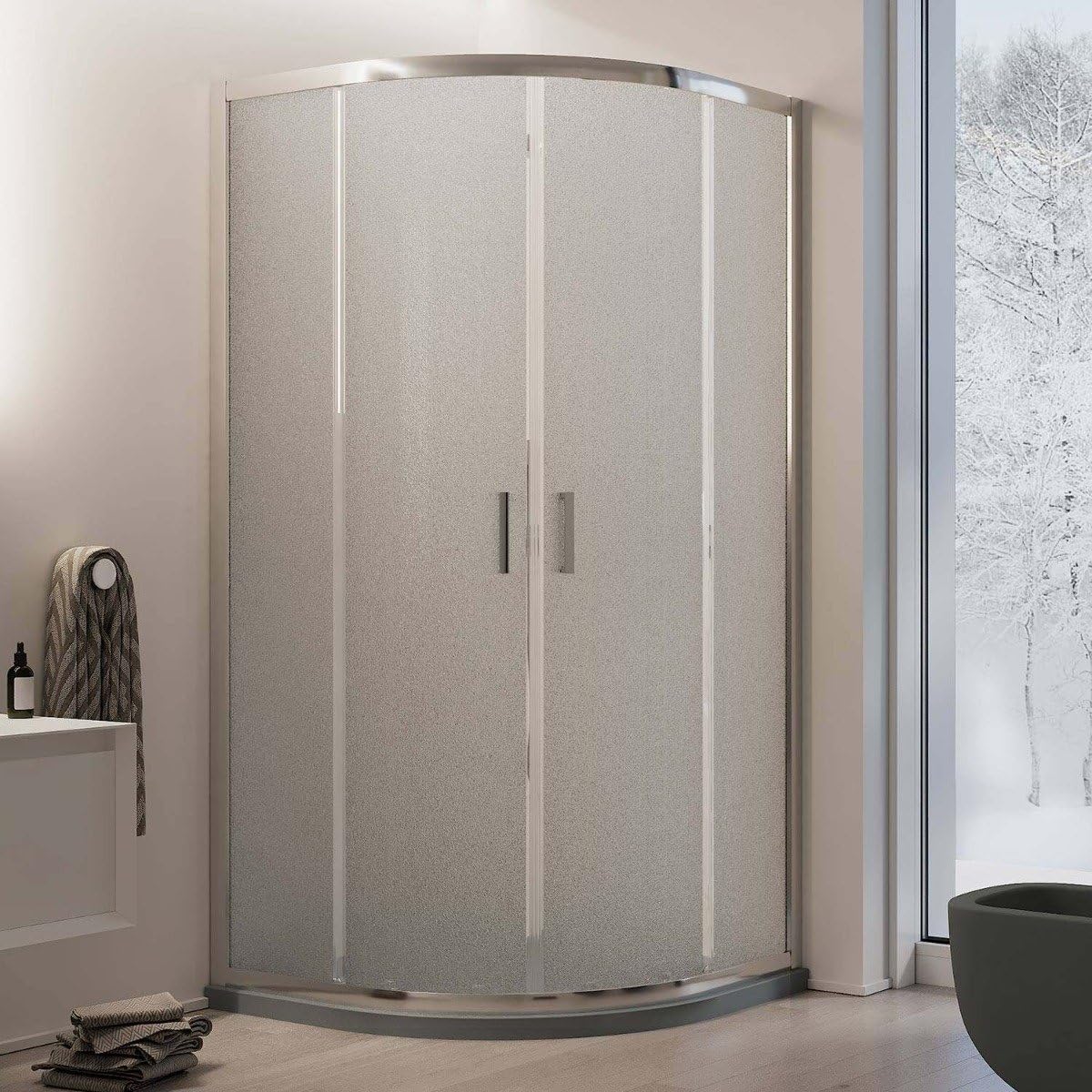 Box Doccia Semicircolare 80x80 H185 Stampato C 6mm mod. Ready