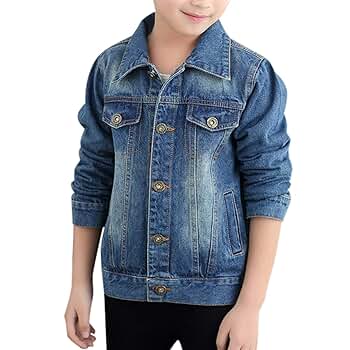 Amazon.com: Children's Denim Jackets Coat Button Down Jeans