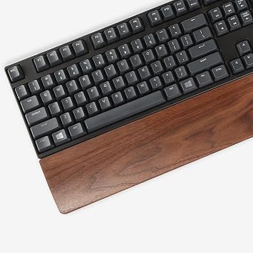 Faluber Walnut Wood Keyboard Wrist Rest, 44 cm Ergonomic Palm Support, 20 mm High Solid Wood Wrist Support for Full-Size Mechanical Keyboards