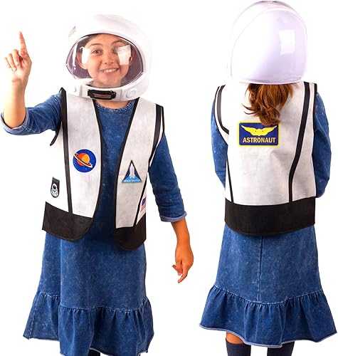 Miniatura 6 de Tigerdoe Disfraz de astronauta para niños, incluye chaleco, casco y accesorios de fiesta espacial, perfecto para fiestas temáticas de la NASA o el