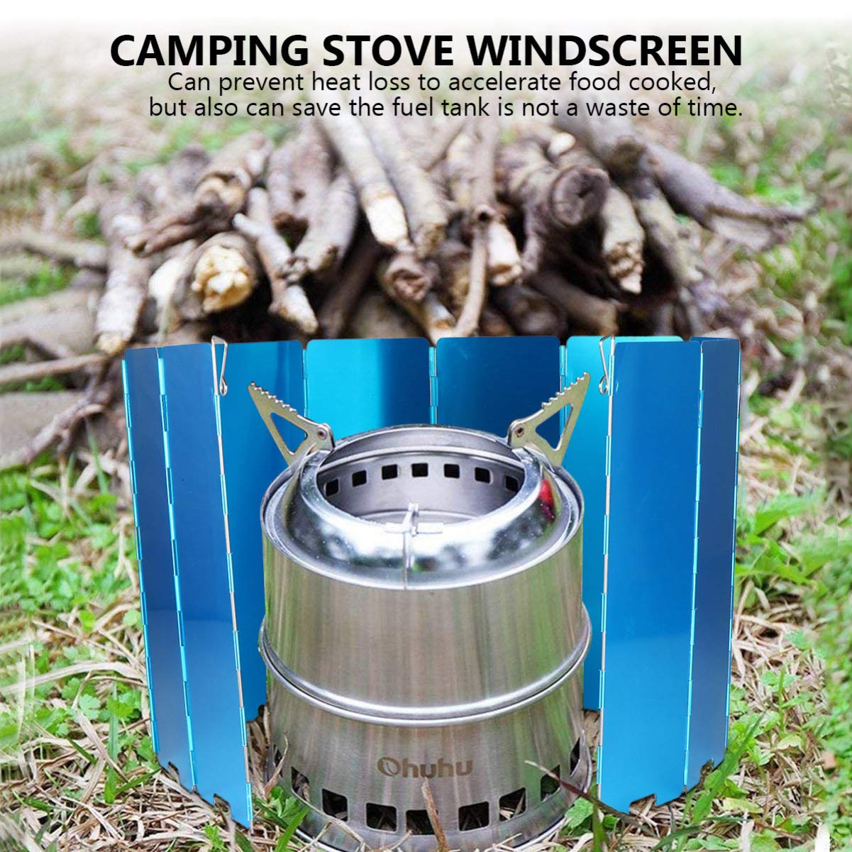 Generisch Campingkooktoestel, windscherm, opvouwbaar windscherm voor
