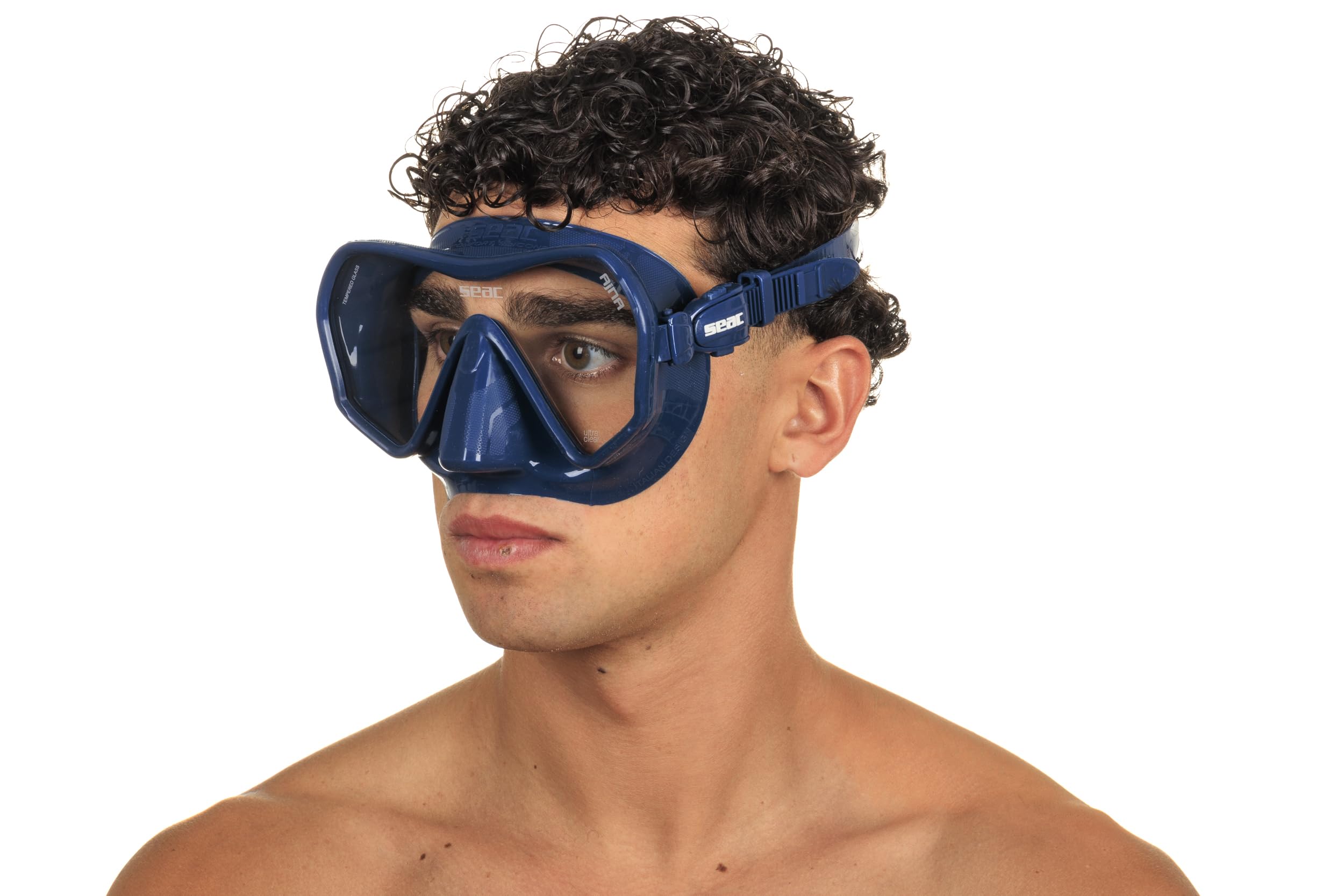 SEAC Ajna Rahmenlose Tauchmaske mit Weitsicht, 100% Silikonrock