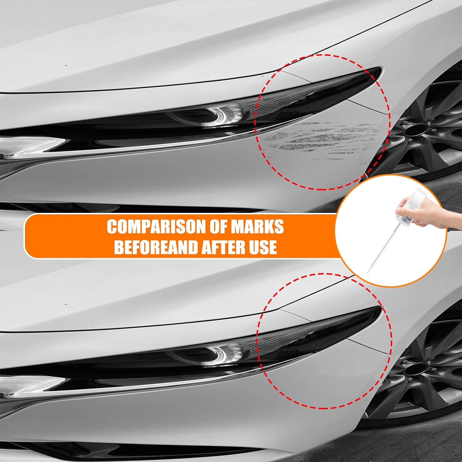 Touch Up Paint(46V Soul Red Crystal Metallic) for Mazda, Car Paint Pen Scratch Repair Two-In-One Touch Up Paint, Premium Car Scratch Remover for Deep Scratches