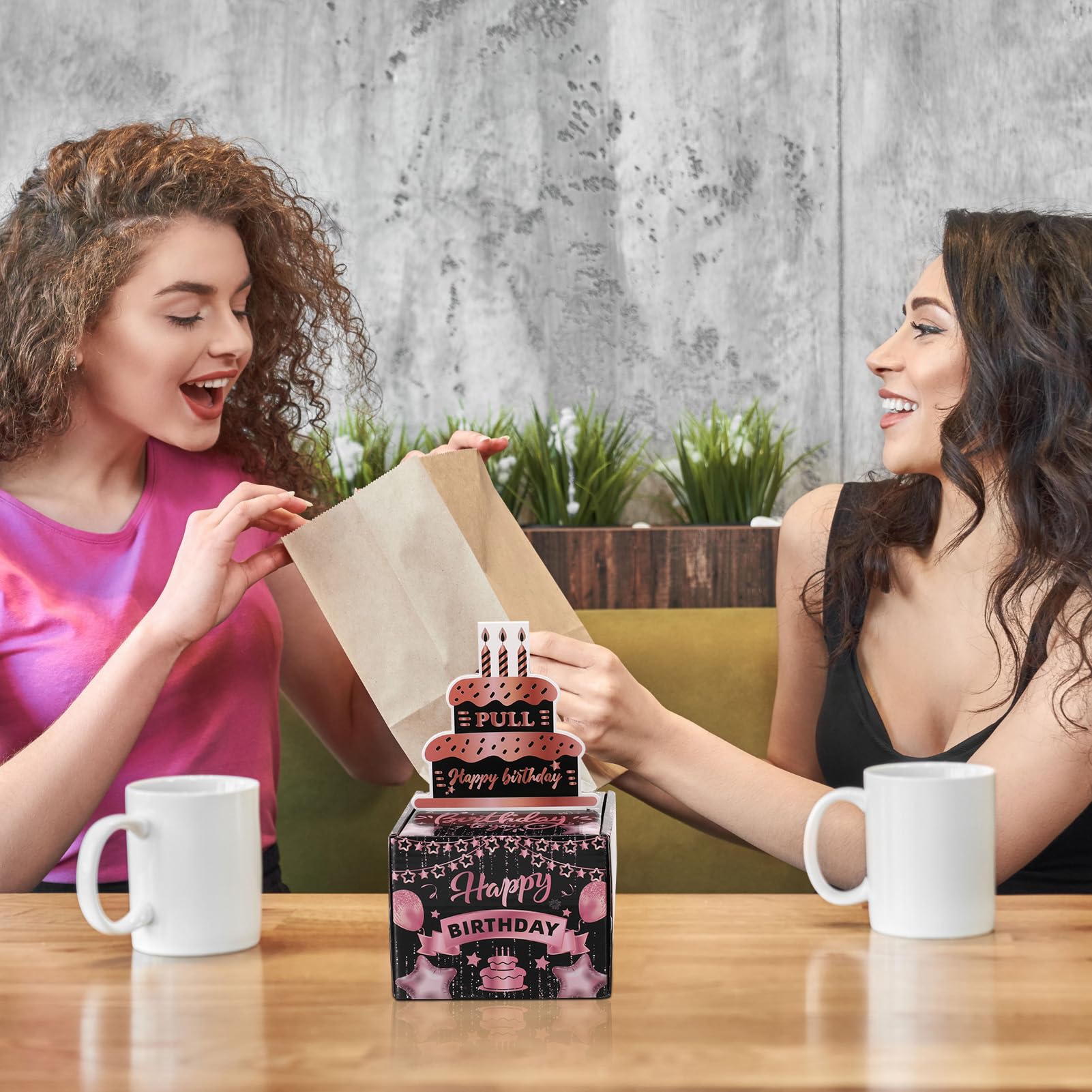 ZAOHUI Salvadanaio Regalo Compleanno Con Scritta Happy Birthday - Scatola Porta Soldi Fai Da Te Con Adesivi E 50 Sacchetti Trasparenti - Idea Regalo Divertente Per Donne E Ragazze - 2