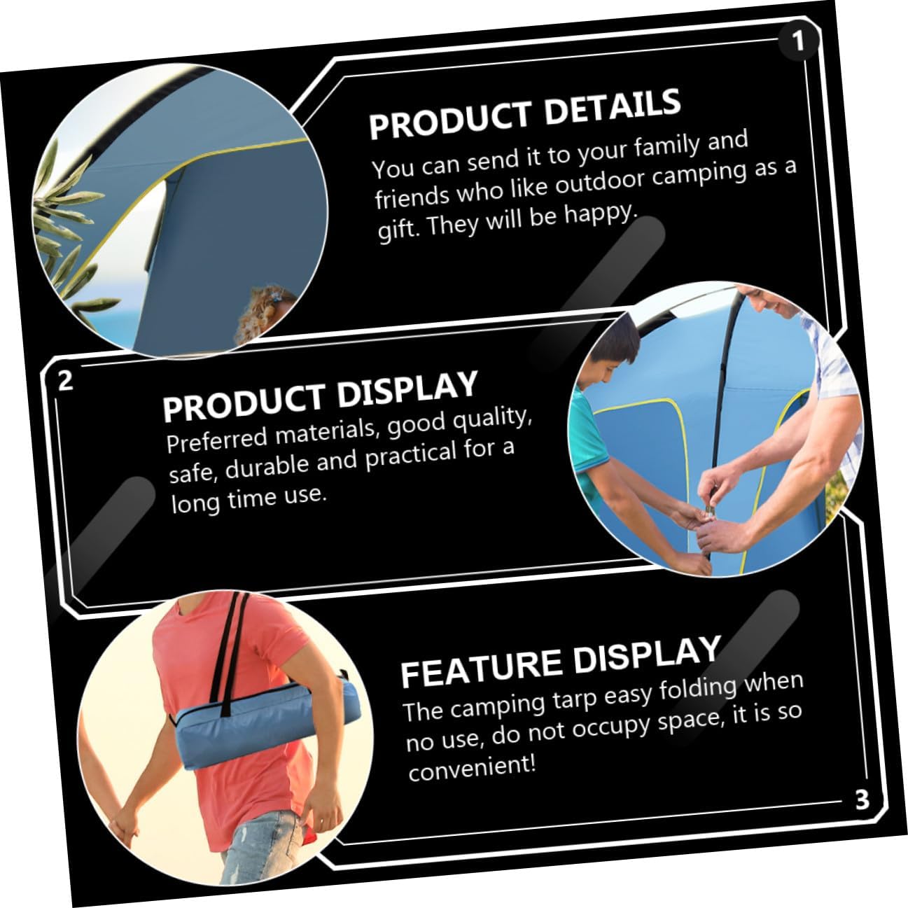 Quick Opening Polyester Camping Tent with UV Protection and Rainproof Seam-Sealed Design Spacious Ventilated Outdoor Shelter for Beach Hiking Family Picnic Lightweight