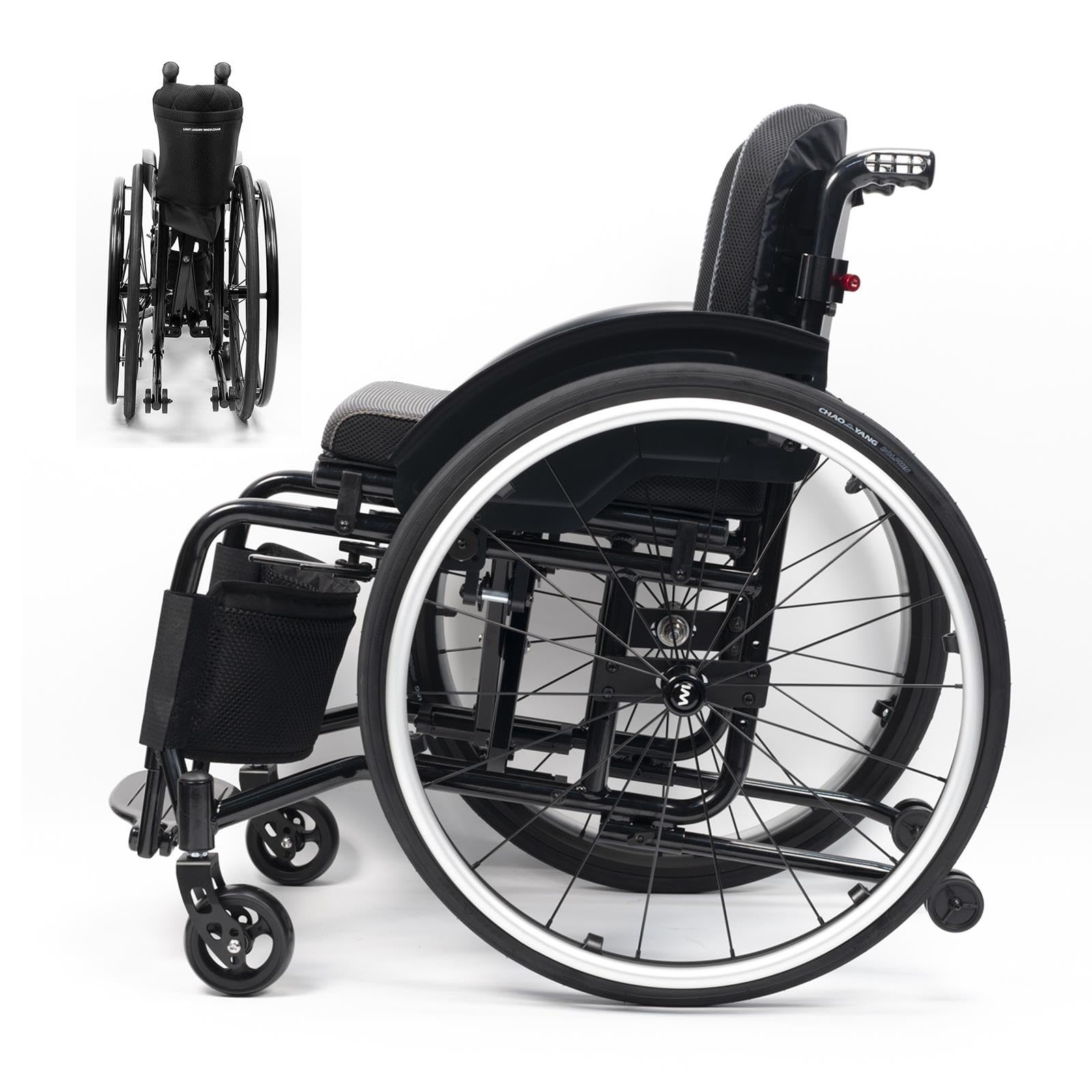 Sedia a rotelle sportiva leggera, pieghevole