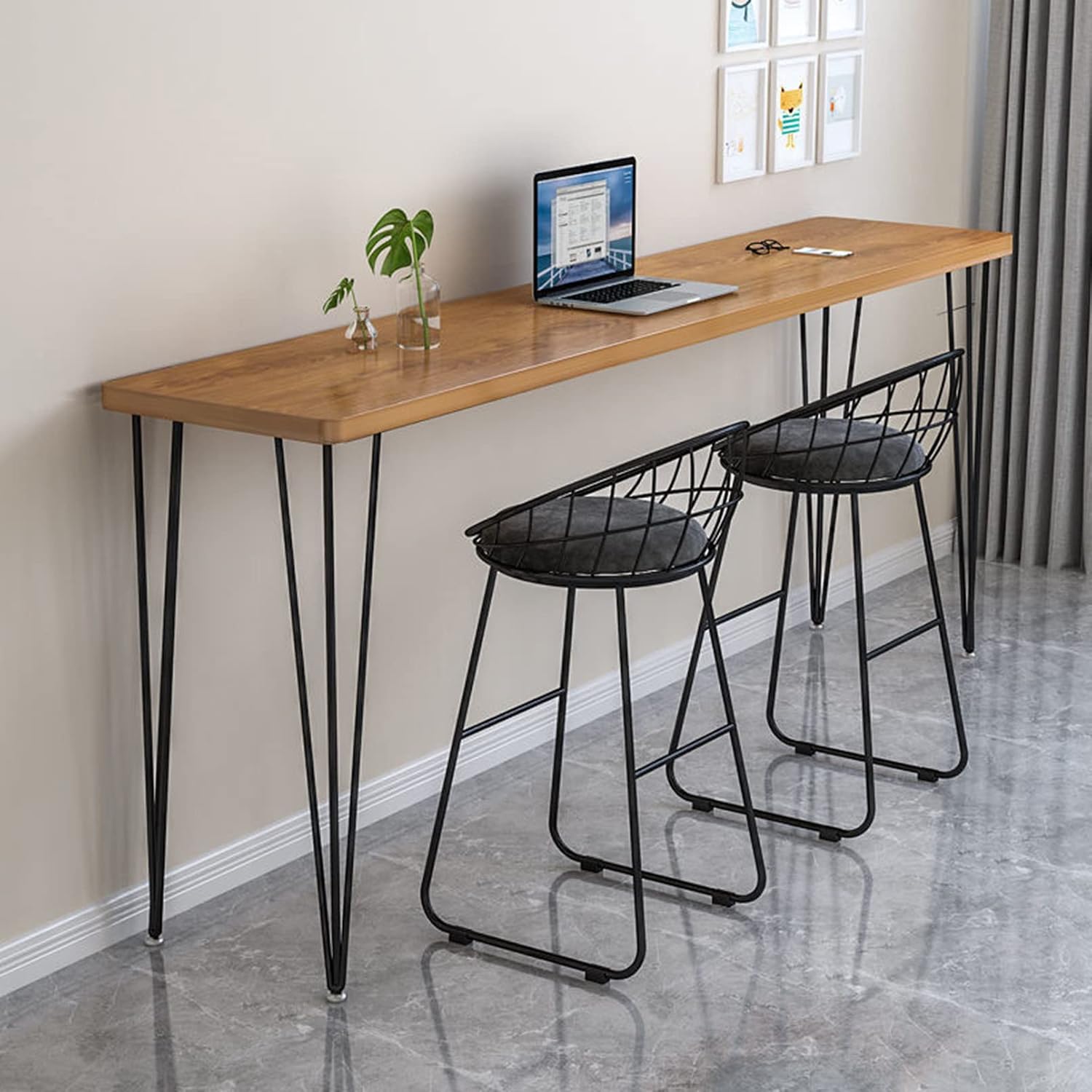 Counter Height Bar Stool - Fixed High Chair for Kitchen & Game Room, 300lb Capacity Breakfast Stool, Stylish & Durable Seating for Home & Recreation Spaces