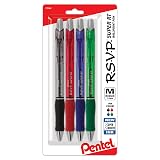 Pentel RSVP Super RT Ballpoint Pen, (1.0mm) Medium Line, Assorted Ink, Pack of 4 (BX480BP4M) – view 1