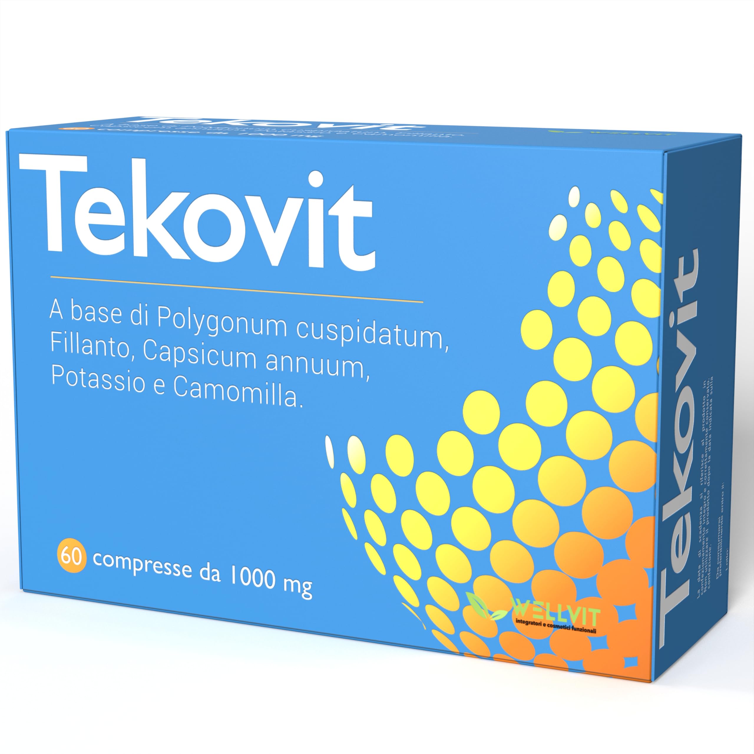 TEKOVIT Spaccapietra - Integratore Naturale con Fillanto Spaccapietra, Resveratrolo, Potassio e Camomilla, Benessere Renale e Vie Urinarie, Formula Completa - Made in Italy (60 Cps) – Wellvit