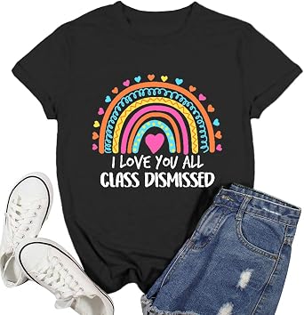 Teacher Shirt for Women Floral Teacher T-Shirt Flower Teaching Teach Love Tee Tops