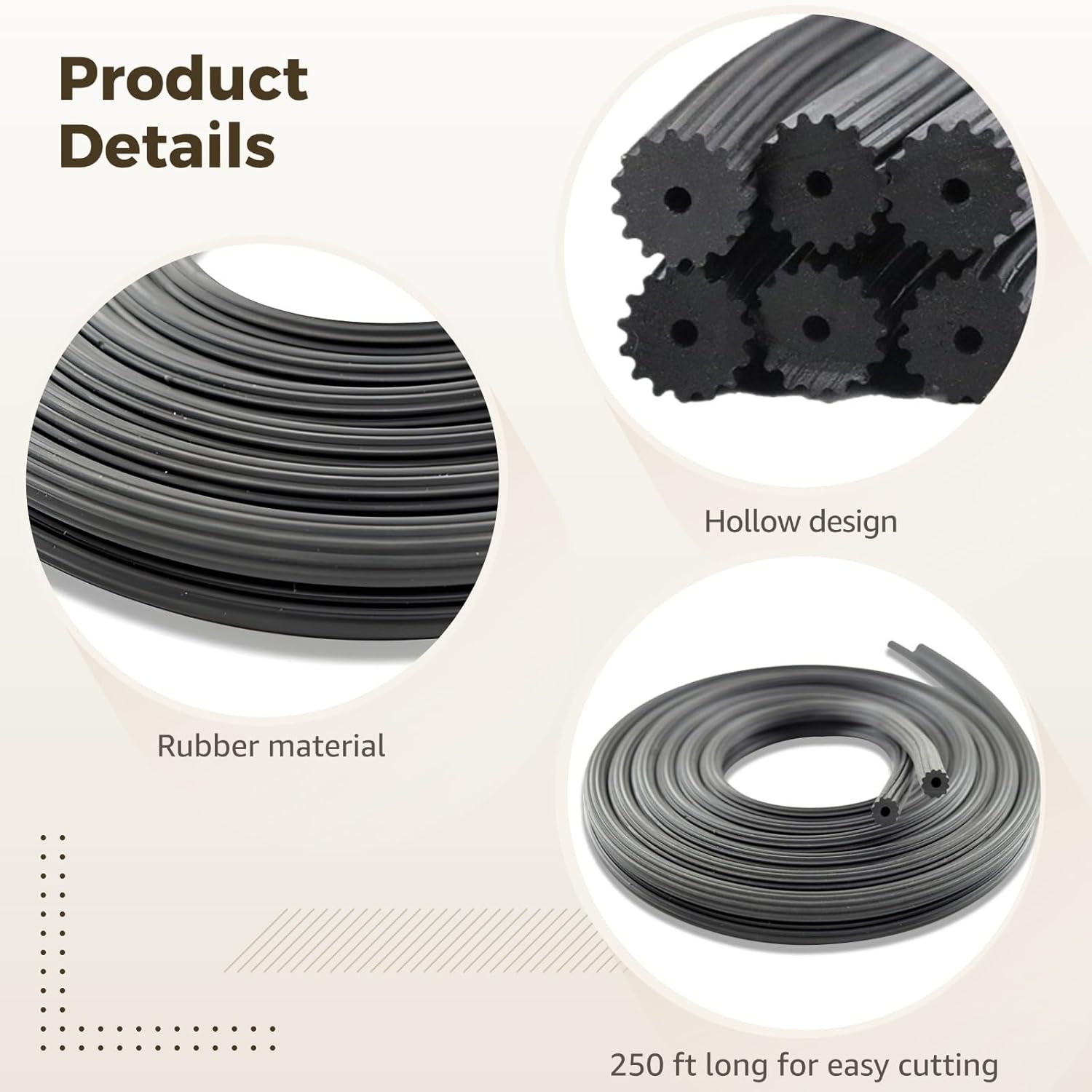 Black Rubber Window Screen Spline 0.12In, 250Ft For Frames