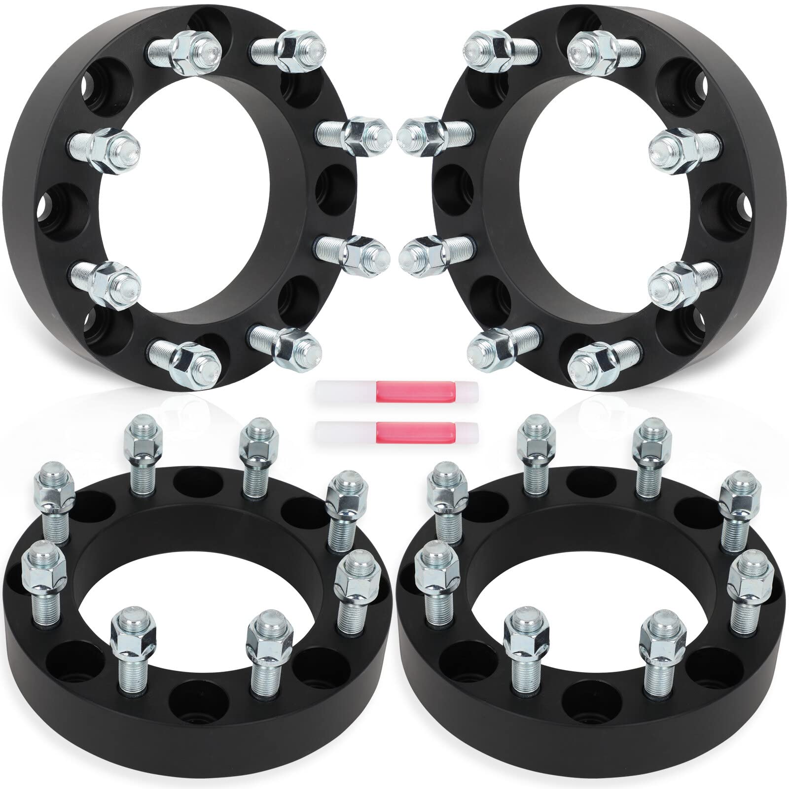 SCITOO 4Pcs 8x170 to 8x6.5 Wheel Adapters 1.5 inch Bore 130mm Studs 14x1.5 8 Lug Wheel Spacers No Hubcentric Fit for Ford for F-350 Super Duty 2003-2022,for Ford for F-250 Super Duty 2003-2022