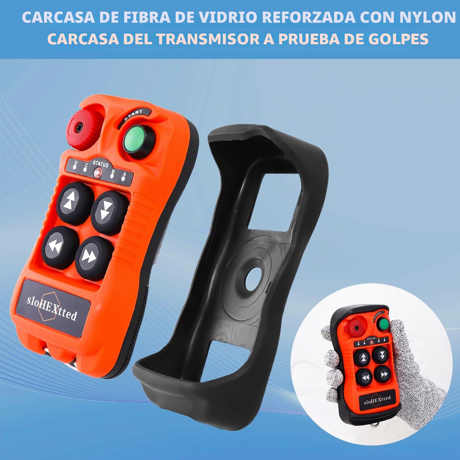 4 canales Botón Mando a distancia inalámbrico de grúa 220V Radio Transmisor y Receptor para polipasto eléctrico de cadena Cabrestante Puente grúa Controlador