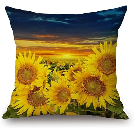 Sunflower Outdoor Throw Pillows - Floral Decor for Patio, Swing, Seat, Bench