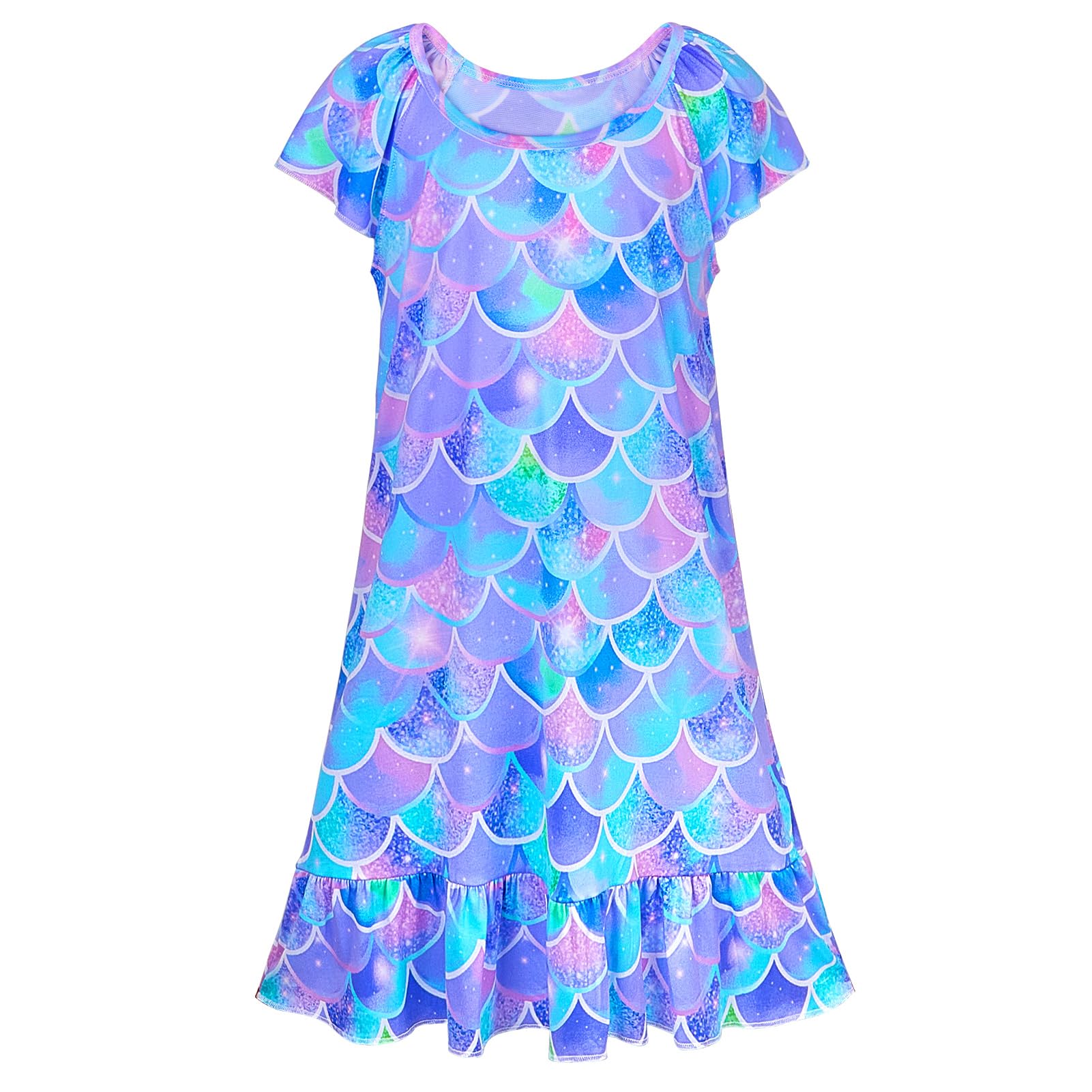 Play Tailor Girls Nightgowns Toddler Pajamas Mermaid Girls Princess Dress Sleepwear Night Gowns for Little Kids