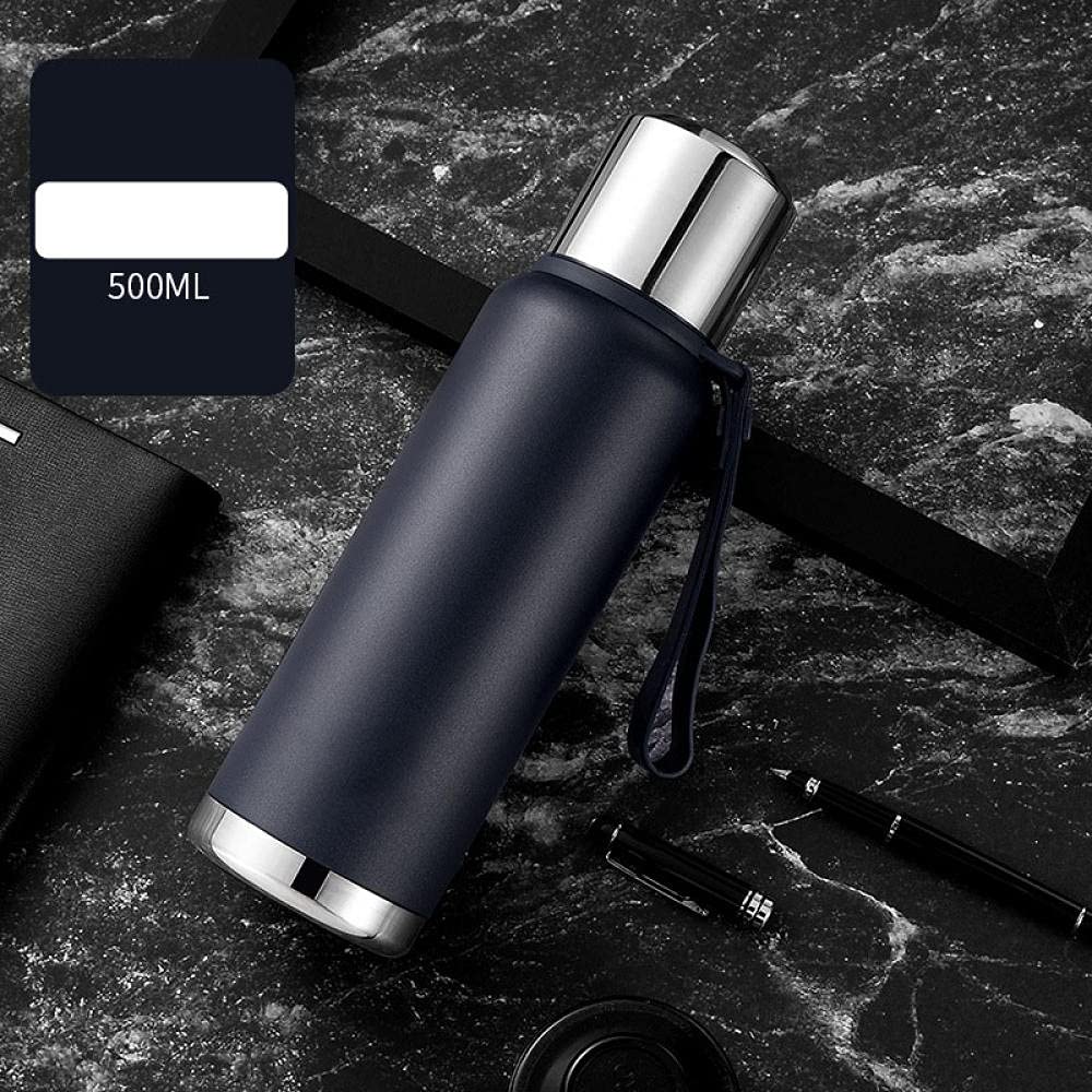 MLLM Thermoskanne hält Getränke heiß oder kalt, großes Fassungsvermögen, tragbarer Thermosbecher, Edelstahl-Autowasserkocher, blau, 750 ml, BPA-freie Thermosflasche